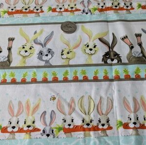 Suebee Harold The Hare Pictorial Stripes Cotton Fabric